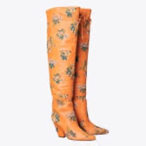 Tory Burch Over the Knee Embroidered Boots